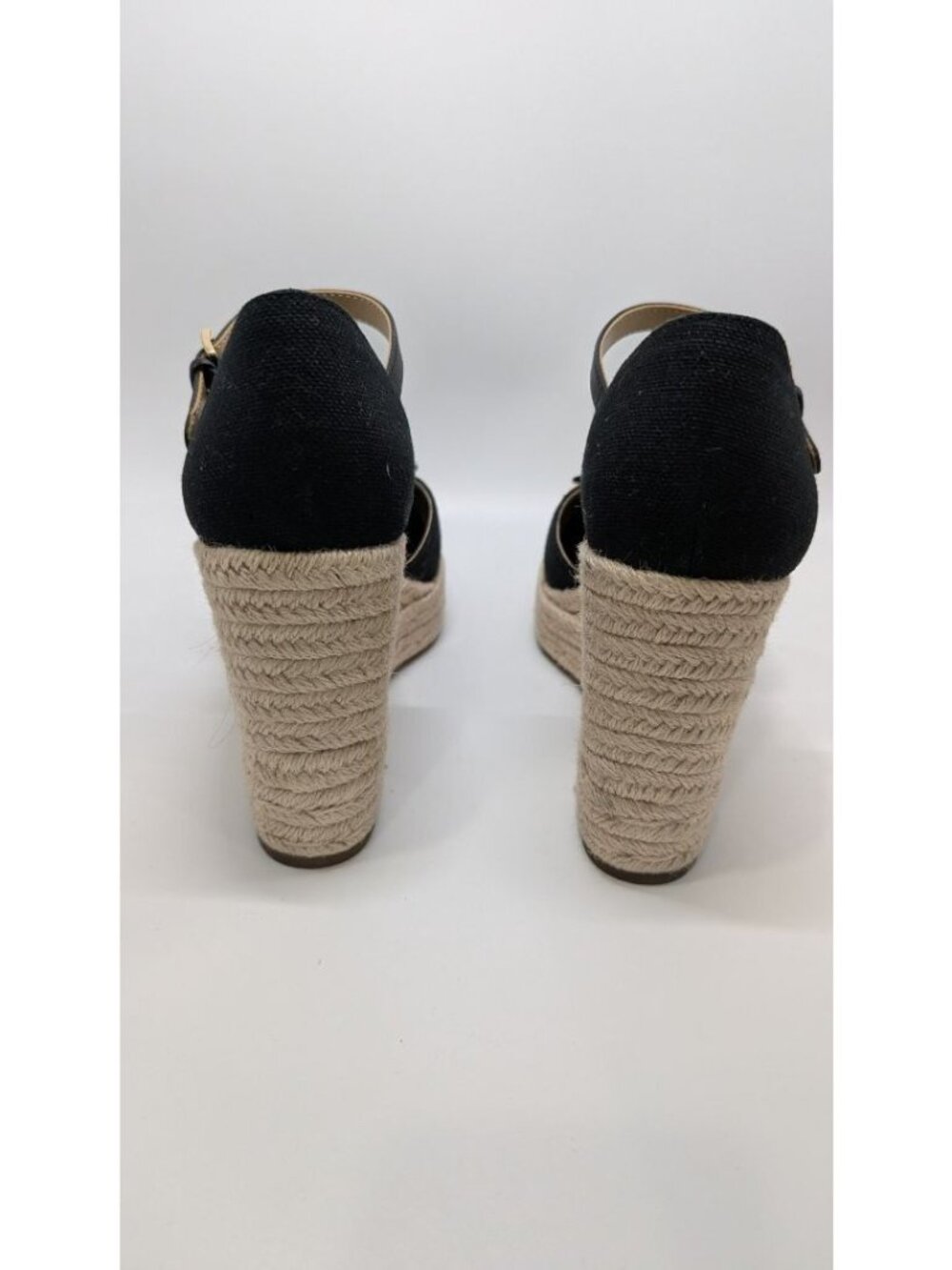 MICHAEL Michael Kors Black/Tan Nori Wedge Espadrille Sandals - Picture 4 of 7